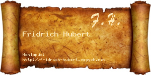 Fridrich Hubert névjegykártya